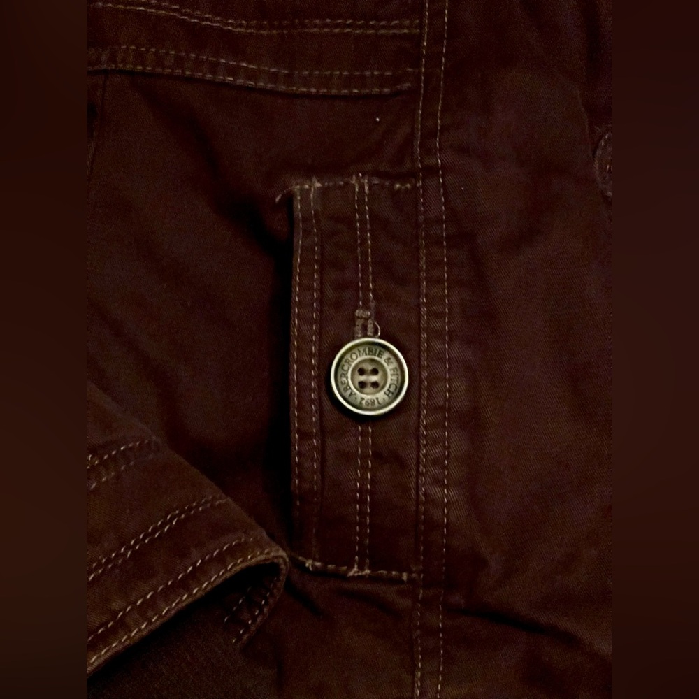 EUC Abercrombie & Fitch dark chocolate brown winter jacket parka size M - Picture 15 of 16